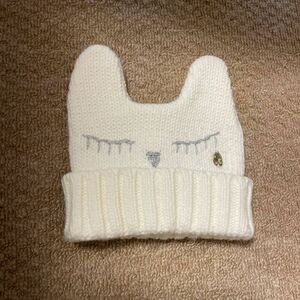 ニットキャップ　ニット帽　ラビット　うさぎ　未使用に近い　エニィファム　オンワード　M 美品