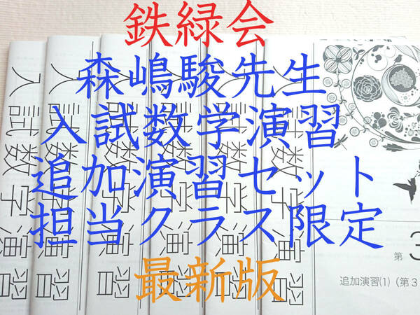 20年度最新版　鉄緑会　森嶋先生　入試数学演習　追加演習フルセット・ポイント一覧集・要点まとめ集　計8冊　上位クラス専用　駿台 河合塾