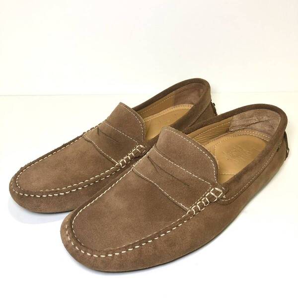 即決 ローク Loake ドライビングシューズ スエード レザー スリッポン メンズ 紳士 靴 ブラウン モカ 英国 革靴 本革 約25.0cm 40