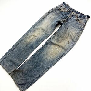 リーバイス ☆ LEVIS 504 ヴィンテージ風合い◎ W30 デニムパンツ ジーンズ 激渋色落ち◎ リペア アメカジ ストリート 古着MIX■Ja5301