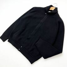 美品 ☆ POLO RALPH LAUREN 上質感◎ ウール ニット フルジップ ジャケット ブラック LL 大人 紳士 アメカジ ポロラルフローレン■S1034_画像1