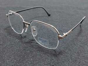新品 REFINADO　日本製　メガネ　眼鏡　高級感　上品　ハーフリム　チタン　軽い　シルバー　綺麗