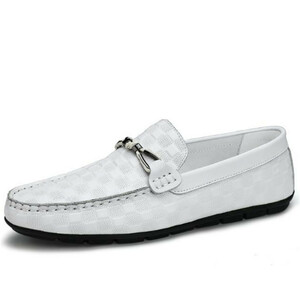  Loafer новый товар * мужской туфли без застежки джентльмен обувь обувь для вождения повседневная обувь ходить на работу посещение школы белый 27.5cm