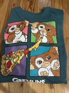  new goods prompt decision free shipping!GREM LiNS gremlin gizmo back print four-frame sweatshirt L size middle green pizza movie popular complete sale goods 