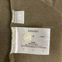 YB1181【2003】UNIQLO レディーストップス サイズXL カーディガン 7分丈 コットン100％ カーキ【220102000103】_画像4