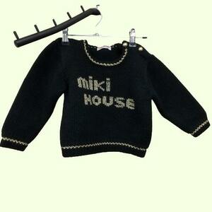 YA3158[2003]miki house ребенок одежда размер L черный Gold вязаный [620102000006]