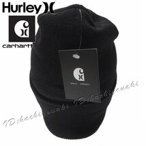 Hurley×Carhartt 新品 ハーレー カーハート ロゴパッチ ニットビーニー キャップ メンズ レディース サイズフリー ブラック ニット帽_画像8