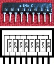 ES05 集合抵抗 1MΩ 8素子 10個セット 新品_画像2