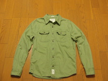 Abercrombie & Fitch アバクロンビー&フィッチ/Casual military Shirt 長袖シャツ 2012年 light olive オリーブ サイズM 美品 直営店公式_画像1