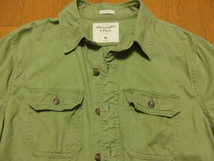 Abercrombie & Fitch アバクロンビー&フィッチ/Casual military Shirt 長袖シャツ 2012年 light olive オリーブ サイズM 美品 直営店公式_画像3