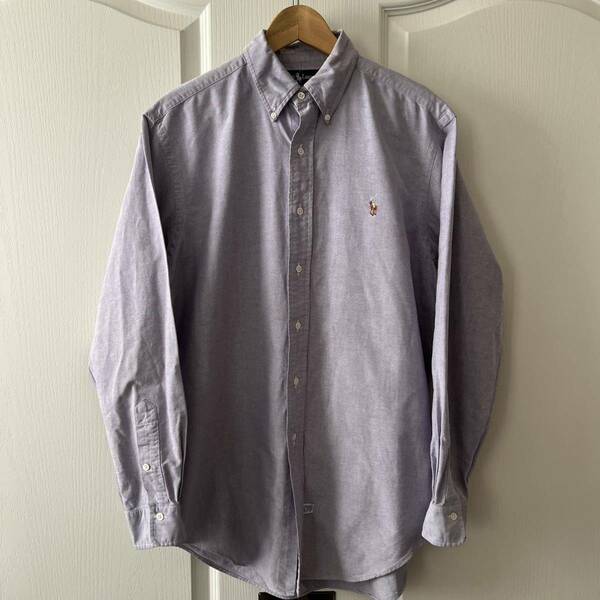 Ralph Lauren ラルフローレン オックスフォードシャツ パープル ラベンダー 長袖シャツ XL 16 ポニー刺繍 ボタンダウンシャツ