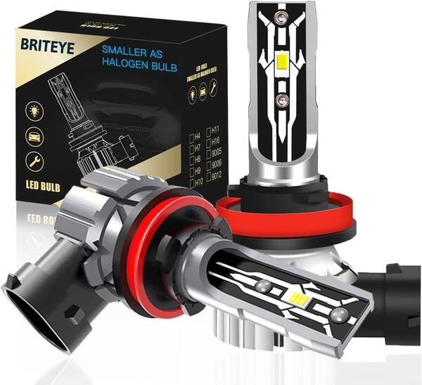 『送料無料』車用 LEDヘッドライト H11 H16 新車検対応 ハロゲンサイズ型CSP 6500K ホワイト 12V車用フォグランプ バルブ 2個 白 Br