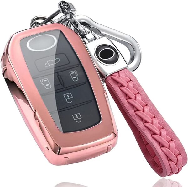 『送料無料』トヨタ 専用 TOYOTA 新型 ノア ヴォクシー 90系 新型 シエンタ アクア キーケース キーカバー キーホルダー ピンク y