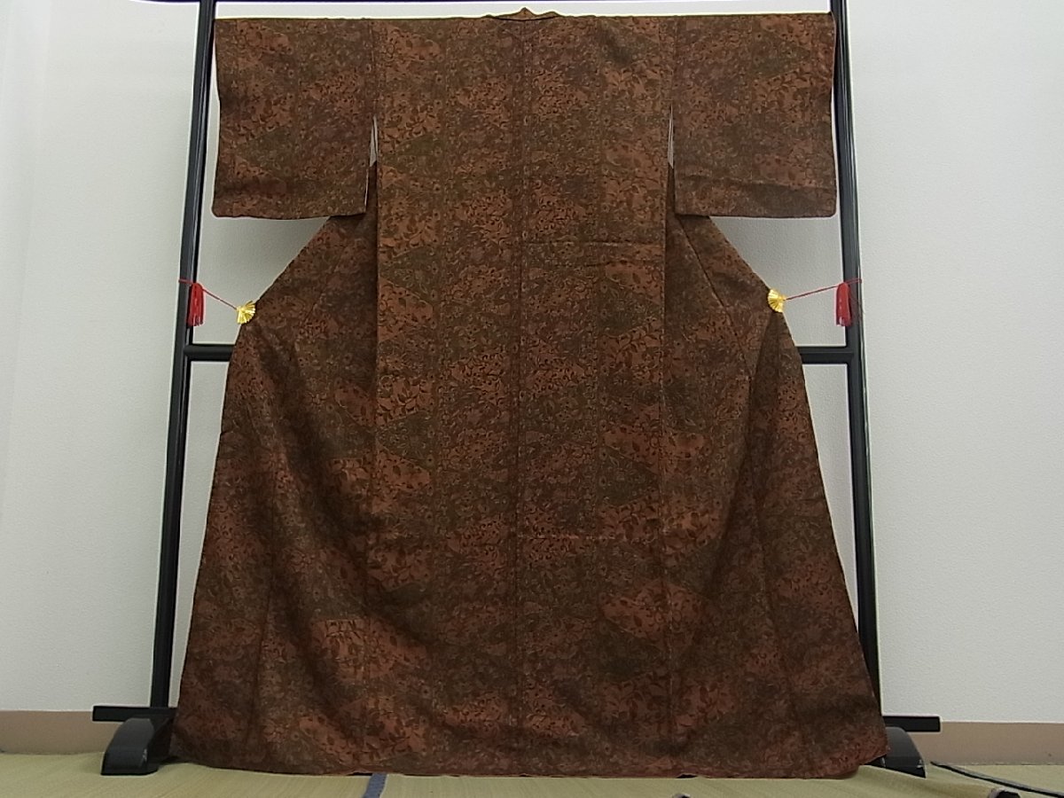 良質 【美品 超絶逸品】⭐️ 592kd 切嵌吉祥花文小紋⭐️総柄⭐️縮緬