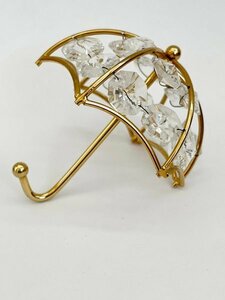 K ★美品★　 Swarovski Crystal 24K Gold Plated　傘　A9　スワロフスキー　オーナメント　金メッキ　