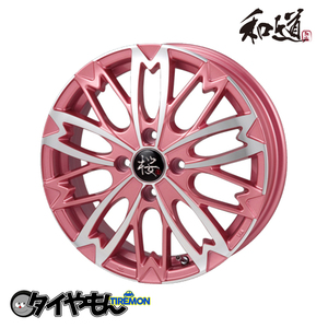 和道桜 5分咲き 16インチ 4H100 5J +45 1本 ホイール ピンクメタリック JDM 和風 日本 軽自動車 N-BOX タント