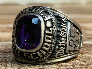 * super rare!1985 year Vintage high school ring.80'sVintage.21 number. college ring. old clothes. Roo do series lock Biker.80 period lagido style 