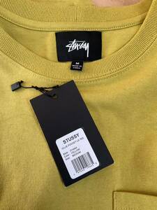  trying on only M size Stussy with pocket long sleeve yellow color LS long T regular price 8800 jpy Stussy 