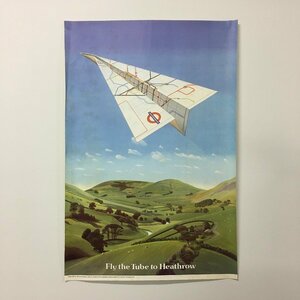 ポスター『Fly the Tube to Heathrow』　Wilson McLean　ロンドン地下鉄　tube　デザイン　イラストレーション　ウィルソン・マクリーン