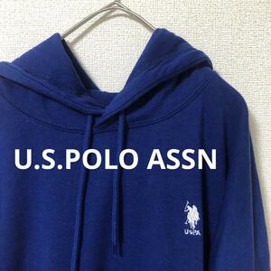 U.S.POLO ASSN ユーエスポロアッスン 長袖プルオーバーパーカー　ブルー