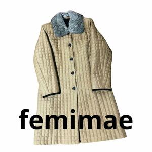 femimaefemimae quilting rabbit fur long coat M