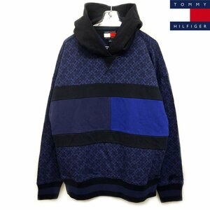 新品 TOMMY HILFIGER x Anthony Ramos スウェットパーカー マルチロゴ (M)ネイビー/ブルー トミーヒルフィガー x アンソニー・ラモス /aa8