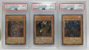 PSA10 god ..u rear illusion ..labi L ... is mon relief Ultimate rare ultimate beautiful goods Yugioh 3 pieces set yugioh Uria Raviel Hamon 2005