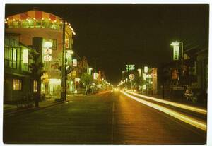 山口 湯田温泉 温泉街夜景 街並み ペプシコーラの看板 カラー