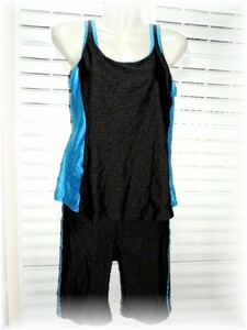 POLO maternity - wear separate swimsuit shorts type L~ black × blue 