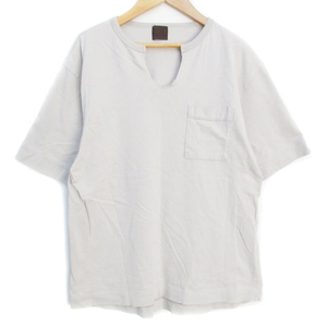タケオキクチ TAKEO KIKUCHI Tシャツ カットソー 半袖 スリットネック 無地 2 グレー /FF39 メンズ