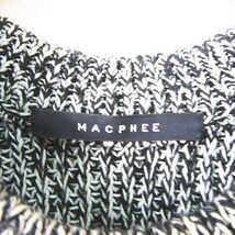 マカフィー MACPHEE トゥモローランド ノースリーブ ニット セーター スリット コットン S ブラック ホワイト ミックス kz4587 レディース_画像5
