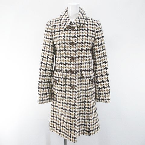 celine セリーヌ 千鳥格子柄 ステンカラーコート ロング 冬物 42 XL