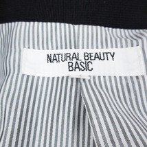 ナチュラルビューティーベーシック NATURAL BEAUTY BASIC テーラードジャケット ミドル丈 シングルボタン S 黒 ブラック /FF27 レディース_画像5