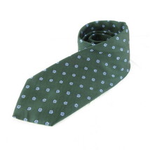 レコパン LES COPAINS ネクタイ レギュラータイ 花柄 シルク 緑 グリーン 水色 *E468 メンズ_画像1