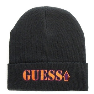 ゲス GUESS 19AW GUESSx88RISING GUE88RISING 帽子 ニット帽 ニットキャップ ビーニー ロゴ ワッペン ONE ブラック オレンジ メンズ