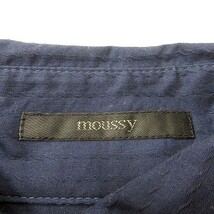 マウジー moussy シャツ ブラウス 長袖 チュニック丈 1 紺 ネイビー /MN ■MO レディース_画像5