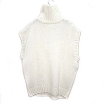 ロミール romile タートルネック ケーブルニット ベスト オーバーサイズ CABLE KNIT VEST 白 オフホワイト F レディース_画像2