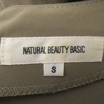 ナチュラルビューティーベーシック NATURAL BEAUTY BASIC ワンピース ロング丈 七分袖 Vネック 無地 S カーキ /YK9 レディース_画像5