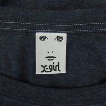 エックスガール x-girl Tシャツ カットソー 長袖 ラウンドネック プリント 2 ネイビー 紺 /YM13 レディース_画像4