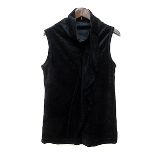  As Know As as know as knitted cut and sewn high‐necked no sleeve velour black black /MN lady's 