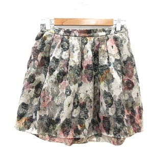  slow b Iena SLOBE IENA flair skirt Mini floral print 36 gray ju/MN lady's 