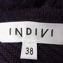 インディヴィ INDIVI ニット セーター 長袖 クルーネック 変形 アシンメトリー 薄手 無地 38 紫 パープル トップス /PI レディース_画像7