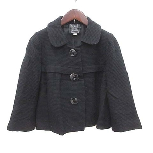  Cynthia Rowley CYNTHIA ROWLEY jacket turn-down collar tweed total pattern wool total lining 2 black black /CT lady's 