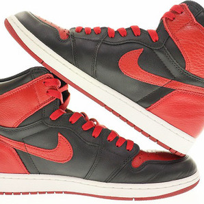 ナイキ NIKE AIR JORDAN 1 RETRO HIGH OG BANNED 2016 29cm BRED 555088-001 エア ジョーダン I レトロ ハイ バーンド ブレッド 230117の画像3