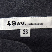 49アベニュー ジュンコシマダ 49AV. junko shimada スカート フレア ひざ丈 ウール タック バックジップ 36 グレー /NT14 レディース_画像3