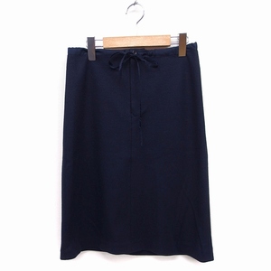  Tsumori Chisato TSUMORI CHISATO A line flair skirt knee under height plain wool M navy navy blue /FT45 lady's 