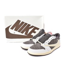 未使用品 ナイキ NIKE トラヴィス スコット Travis Scott Air Jordan 1 Low Reverse Mocha Sail and Ridgerock スニーカー US8 DM7866-162_画像9