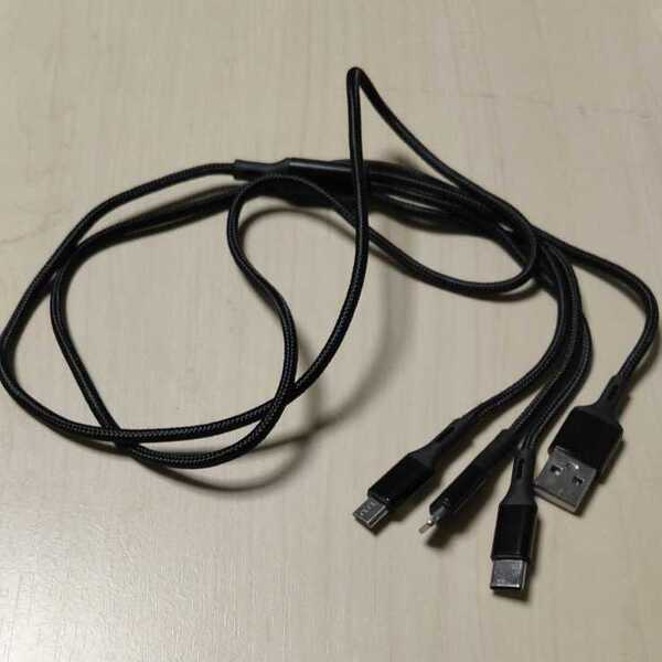 ◇3in1 充電ケーブル 1.2m 5A2 3in1急速充電スタンド ブラック