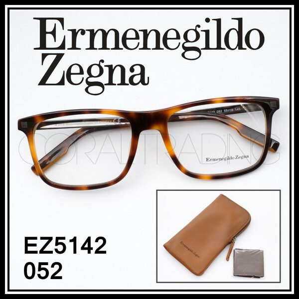 ★新品本物！エルメネジルド・ゼニア EZ5142 052 べっ甲柄/ガンメタル Ermenegildo Zegna コンビネーションフレーム メガネ 眼鏡 LEON 094