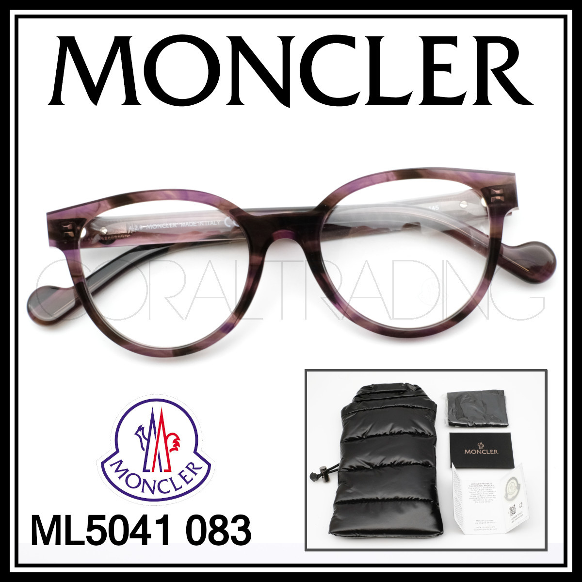 23295 モンクレール ML5041 べっ甲柄 セルフレーム メガネ 眼鏡-